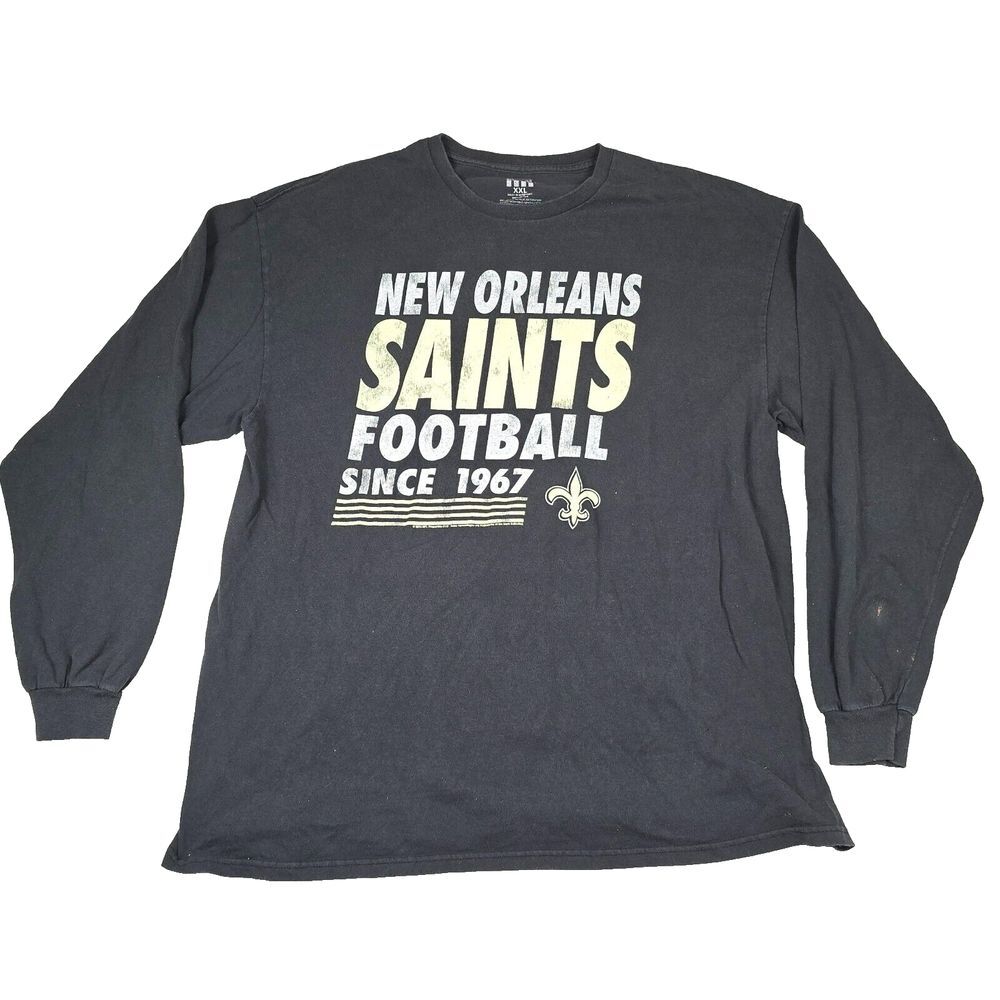 New Orleans Saint NFL Junk Food Men's 2XL Black Long‎ Sleeve Shirt